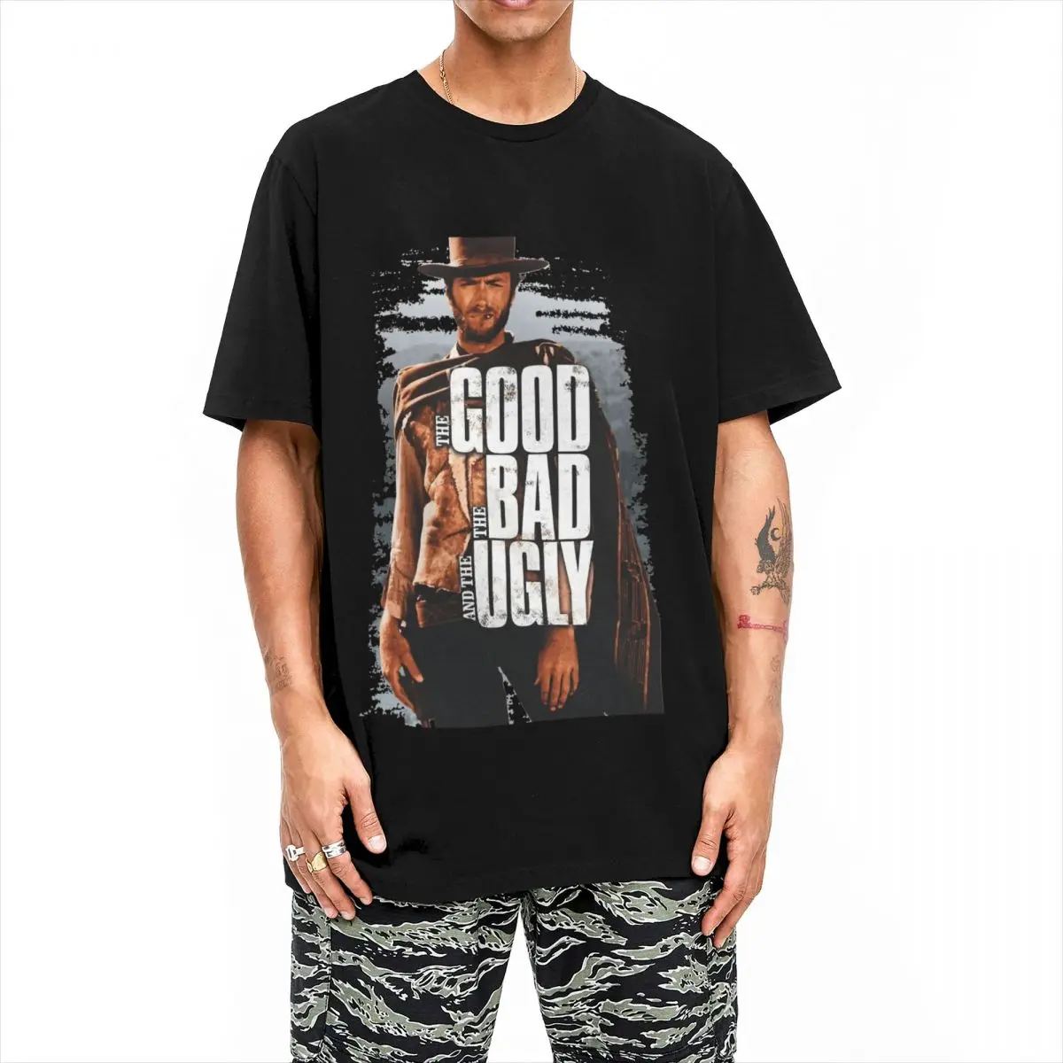 Retro The Good The Bad And The Ugly T Shirt Men's Round Neck Short Sleeve Clothes Tuco Cowboy Cotton Summer Clothes