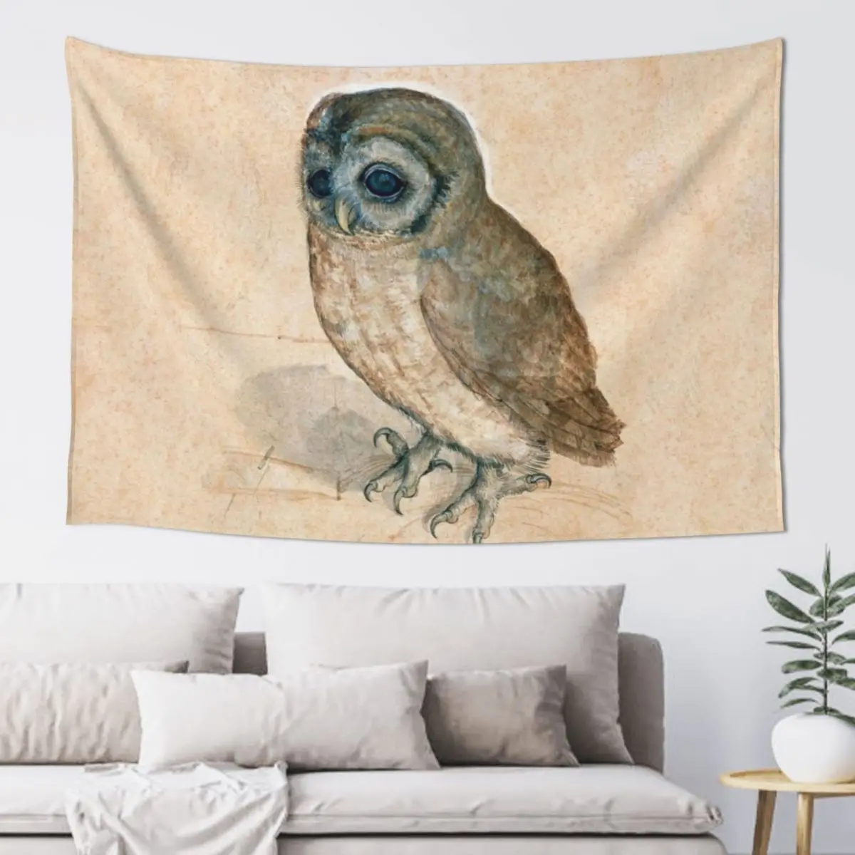 THE OWL Antique Animal Drawings Tapestry House Decorations Funny Tapestry