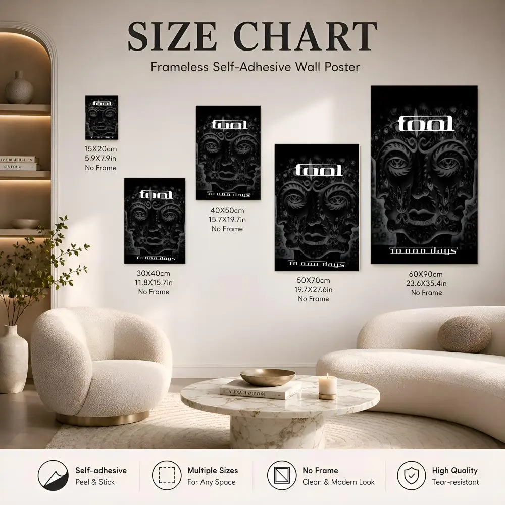 T-Tool Band Study Room Home Accessories Repositionable Interior Decoration Studio Ready to Stick Poster