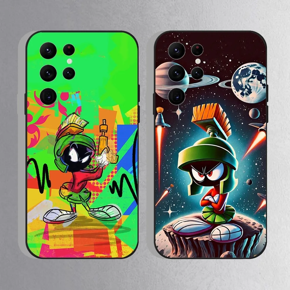 

M-Marvin The Martian Phone Case For Samsung S25,S24 Ultra,S20,S30 plus,S22 plus,S23,S30 Ultra 5G Silicone Black Shell