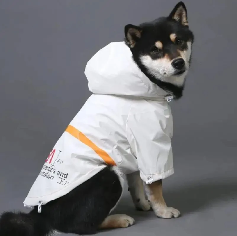 Luxury Dog Clothes Raincoat Jacket Reflective Space Suit Hoodies Pet Coat Clothing For Large Medium Small Dogs Apparel Costume