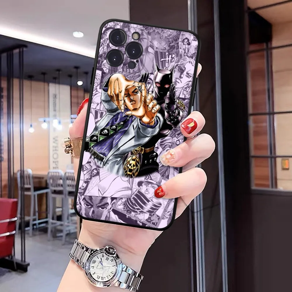 JoJo Anime Custodia per telefono Custodia morbida in silicone per iPhone 15 14 13 12 11 Pro Mini XS MAX 8 7 6 Plus X XS XR Cover