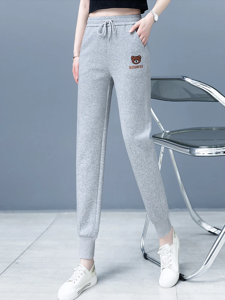 

Casual Harajuku Style Women's Sweatpants High Waist Loose Fit Sports Trousers Spring Autumn New Arrival Elastic Waistband