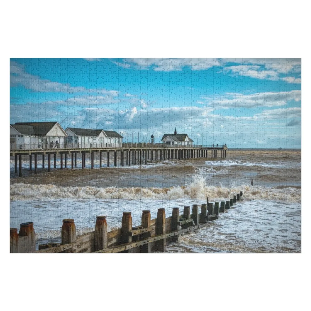 

Пазл Southwold Pier, персонализированный для детей, персонализированный деревянный пазл с именем