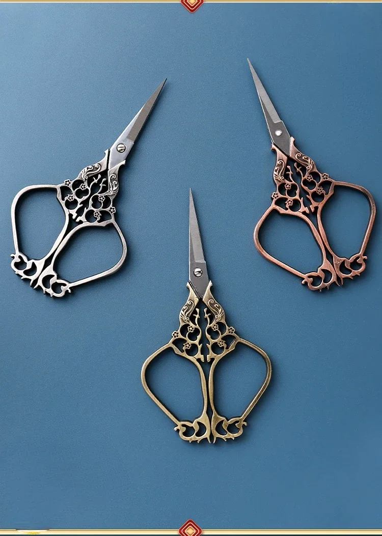 Vintage Retro Scissors Embroidery Stainless Steel Tip Sewing Shears Handicraft DIY Tools For Antique Handicraft Sewing Tools