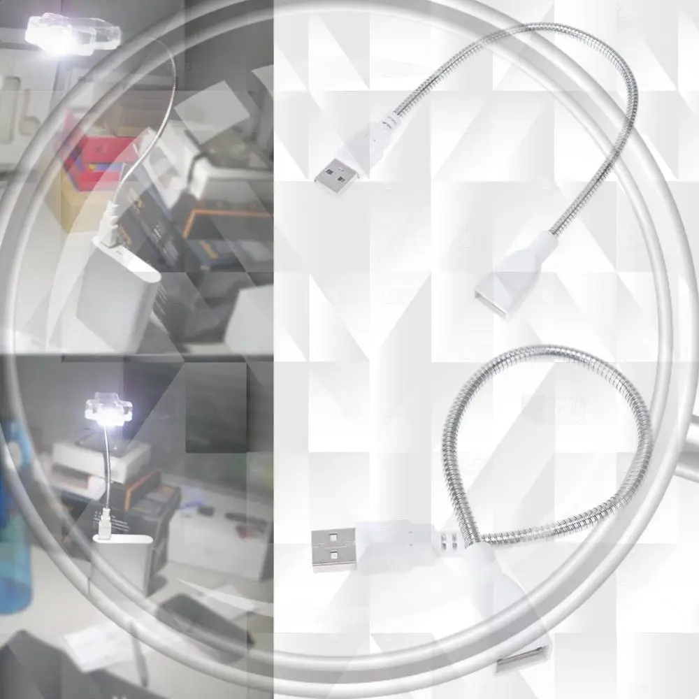 

USB Male to Female Extension LED Light Adapter Cable Metal Flexible Tube