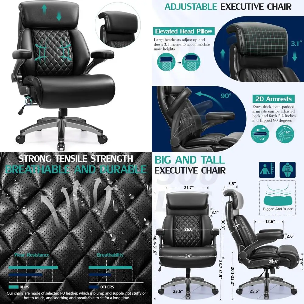 

sturdy 500lbs capacity ergonomic office chair for plus-size individuals