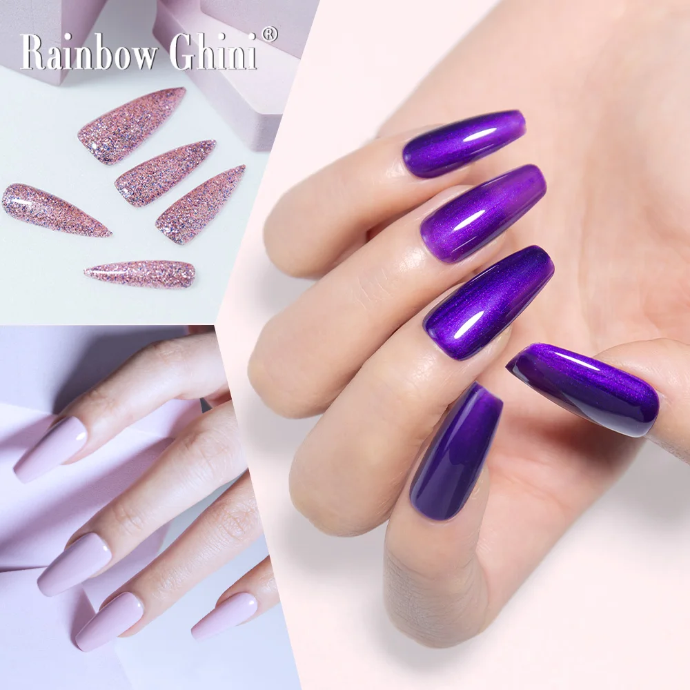 Rainbow Ghini HEMA & TPO gratuit 15ml 12 pièces/ensemble vernis Gel rose nu semi-permanent UV LED Gel pour ongles longue durée paillettes Nail Art