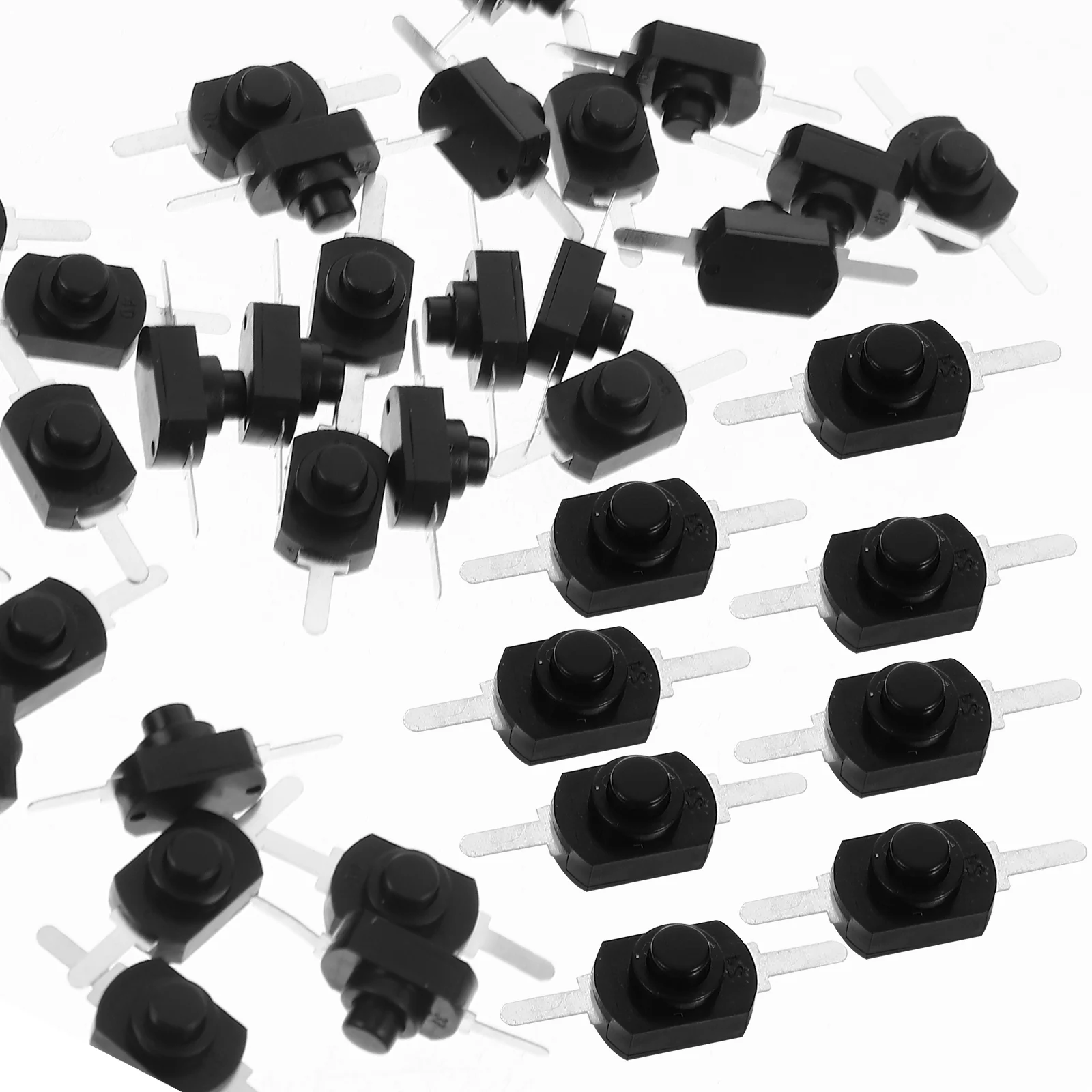 

50 Pcs Micro Button Switch Self-Lock Push Socket Flashlight ON-Off Mini Latching Abs for Torch Small