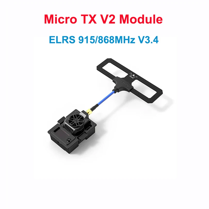 BETAFPV Micro TX V2 Module ELRS V3.4 915/868MHz 2W RF Power Moxon Antenna 7V~13V DC For FPV Drone Quadcopter Radio Transmitter