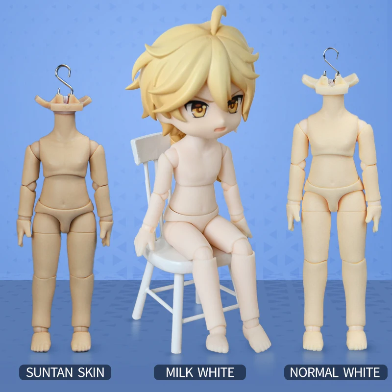 YMY doll body Ob11 Milk white skin S hook movable joint Anime Figure Doll accessories For Obitsu11 GSC STO 1/12 BJD Doll Head