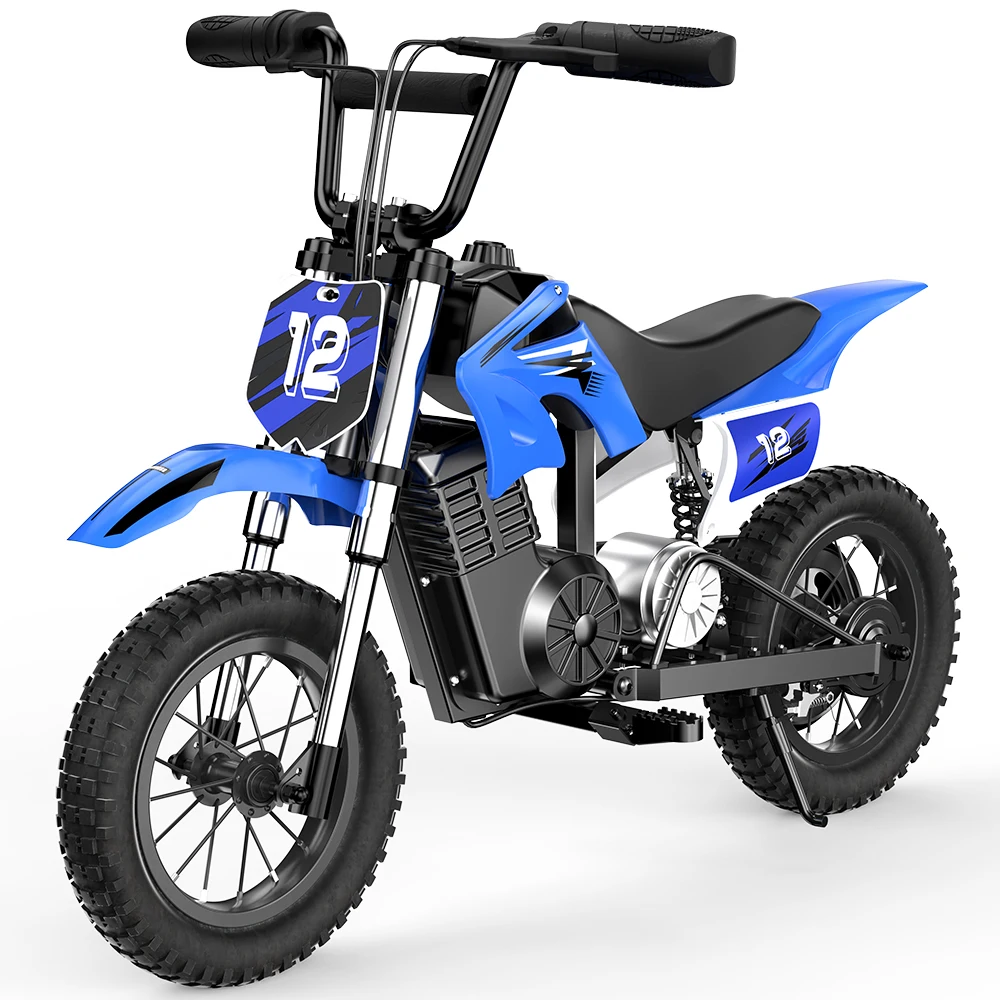 A12 Kids E-Moto Speelgoed met 350W Motor, 22km Bereik, 36V5.2Ah Batterij, 3 Snelheden, Dubbele Remmen, Schokdempers, LED Verlichting voor Buitenpret