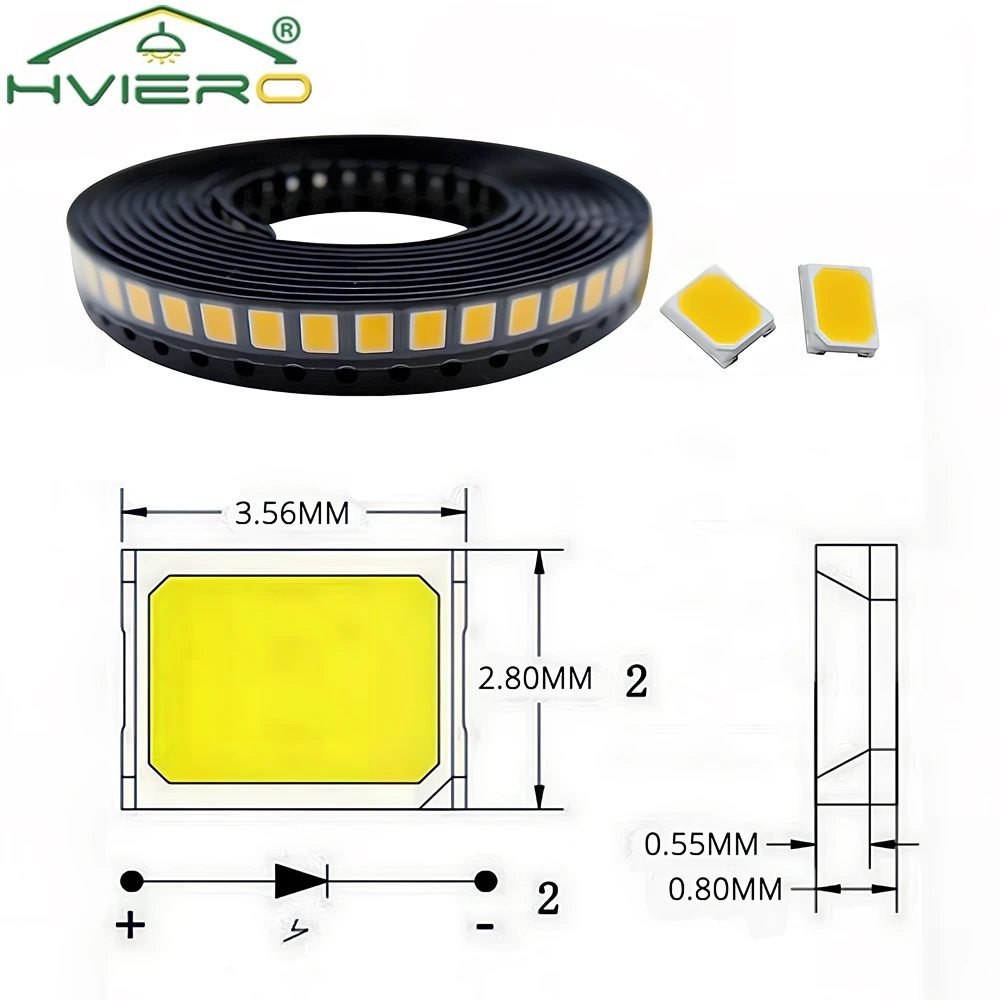 SMD LED, 레드, 옐로우, 화이트, 블루, RGB, 퍼플, 핑크 발광 다이오드 조명 분위기, 2835 5730 3020, 100 개, 3.3V