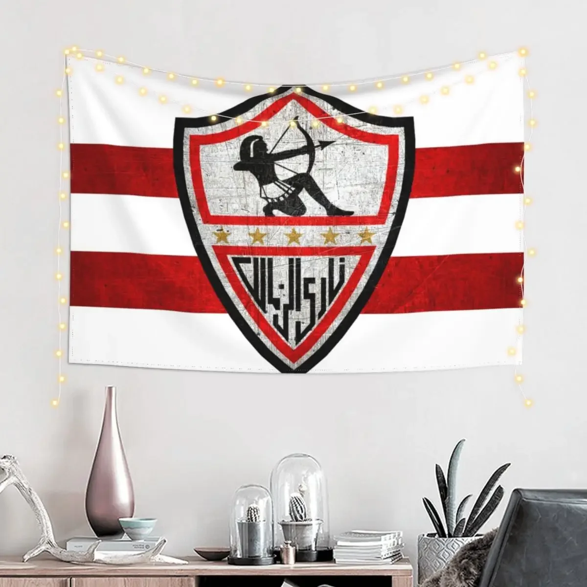 Zamalek soccer football fans Giza Egypt Tapestry Wall Hanging Decor Wall Decorations Wallpaper Bedroom Room Decorations Tapestry