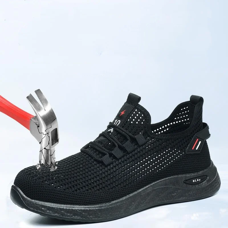 big size mens casual plastic toe covers working safety shoes summer breathable tooling security sneakers worker footwear protect