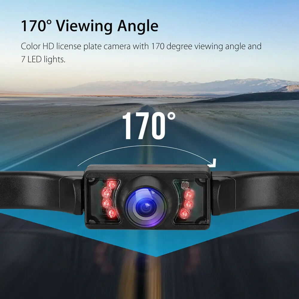كاميرا احتياطية للسيارة 7LED HD للرؤية الليلية IP69 كاميرا لوحة الترخيص F Safe Park