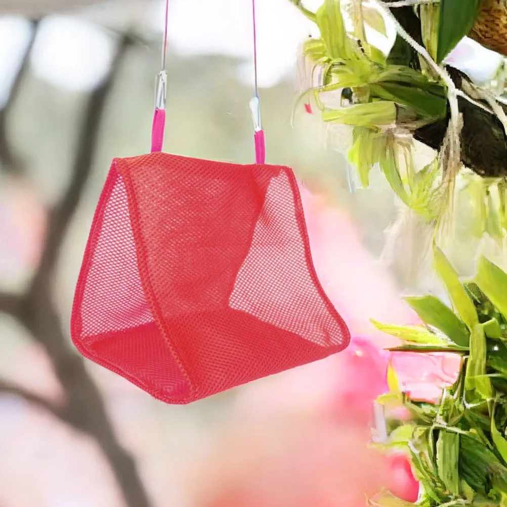 

Hanging Bird Bed Mesh Tent Eco-friendly Foam Hammock for Small Pets Parrot Summer Nest Red S Size Breathable Easy Durable