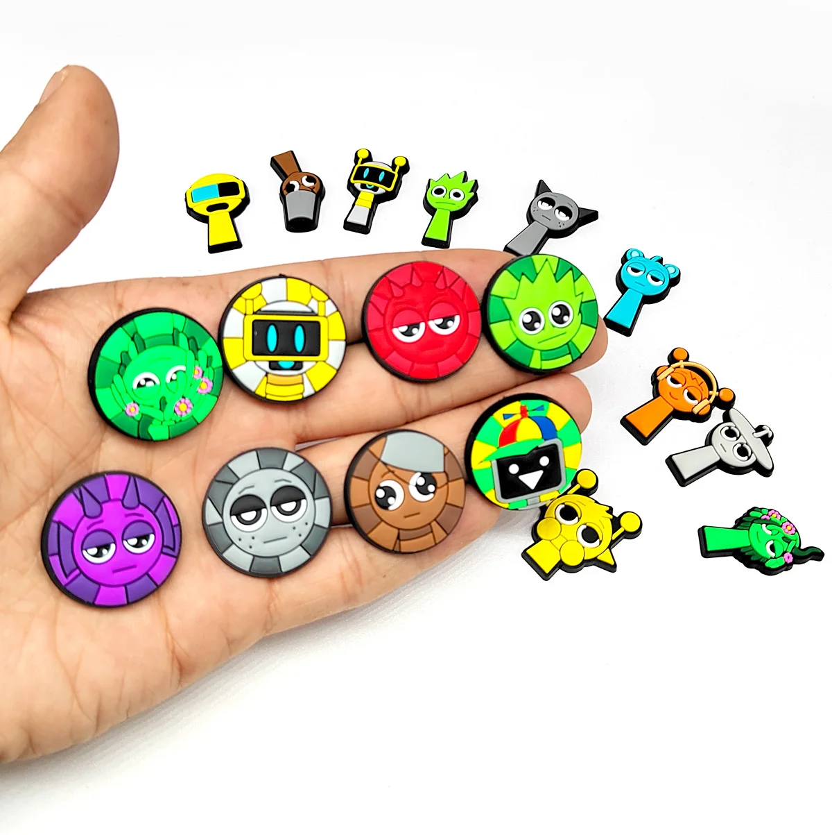 Bestseller 16-100 Stück Cartoon Sprunki Spiel-Serie PVC Schuh-Charms Zubehör für Sandalen DIY Abnehmbare Schuh-Dekorationen – Detail 7