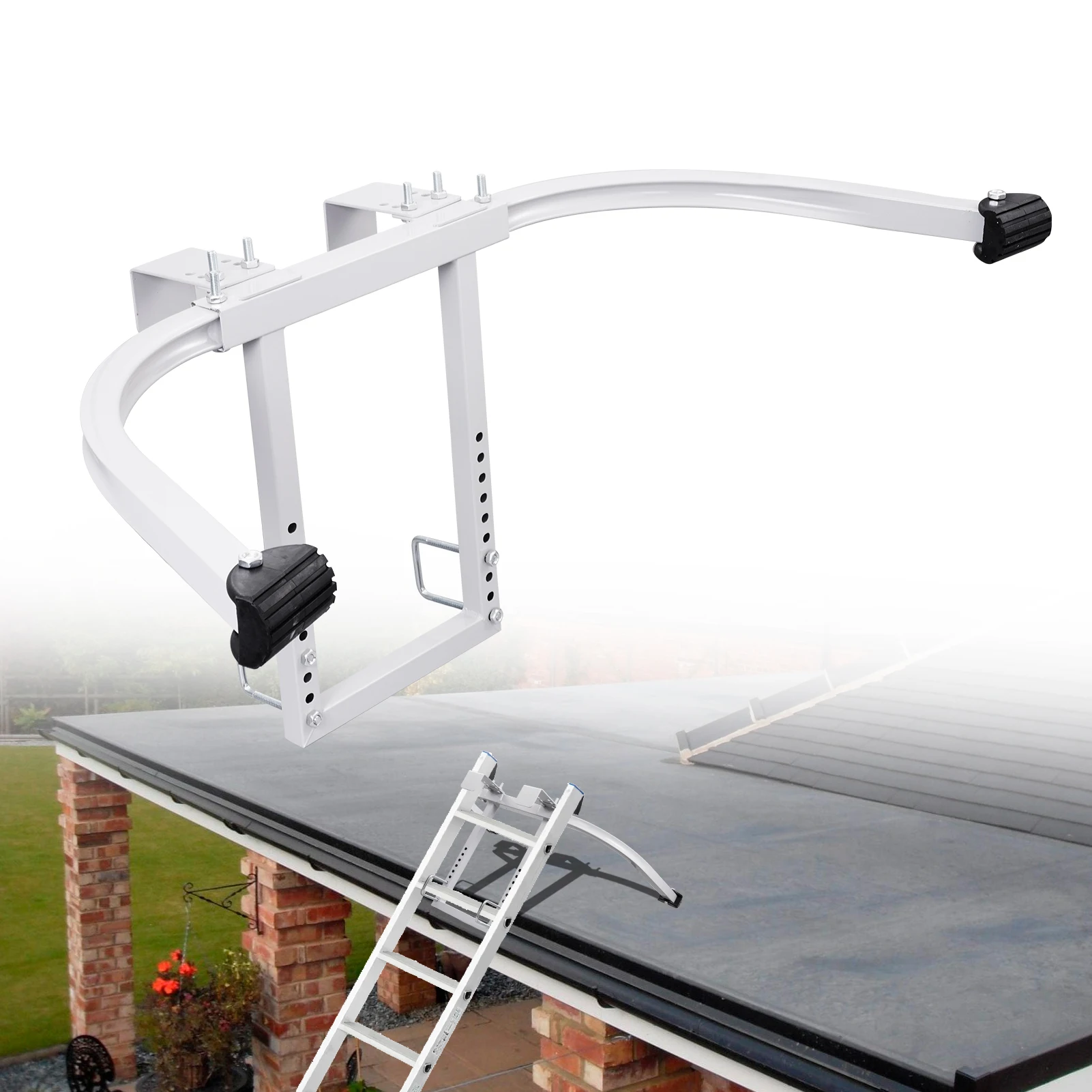 

Ally Steel Ladder Stabilizer with Non-Slip Rubber Pads 660lbs Load Capacity Steel Arms Stair Standoff for Roof Gutters Painting