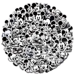 10/30/50PCS Black White Disney Cartoon Mickey Mouse Sticker DIY Phone Laptop Luggage Skateboard Graffiti Decals Fun for Kid Gift