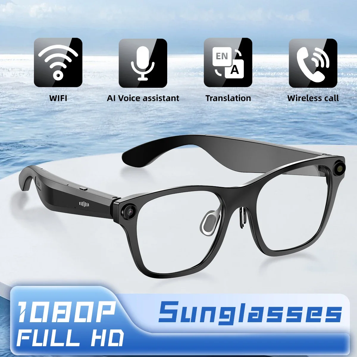 

New S336 AI Smart Glasses Built-in AI 2000W Camera 1080P Video Shoot Bluetooth Call Music Audio Translation Intelligent Glasses