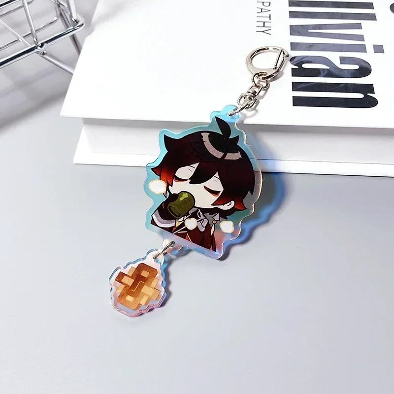 Genshin Impact Xiao Venti Scaramouche Yoimiya Zhongli Cute Cartoon Keychain Pendant Kawaii Periphery Toy Adorkable Gift