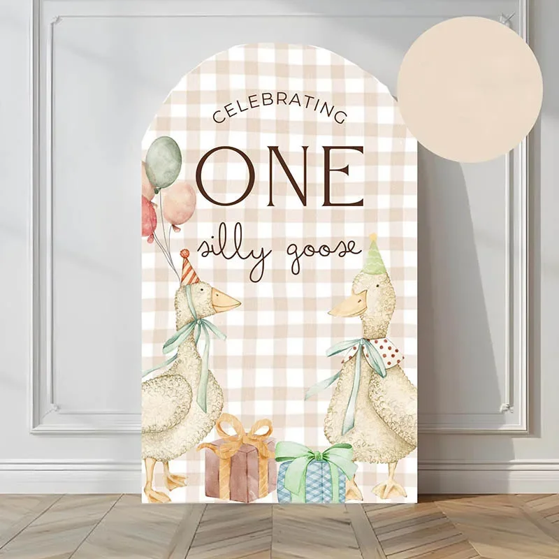 Mehofond Kustom 2 Sisi Kotak Merah Muda Satu Angsa Anak-anak Pesta Ulang Tahun Pertama Baby Shower Meliputi Lengkungan Dinding Latar Belakang Dekorasi Latar Belakang