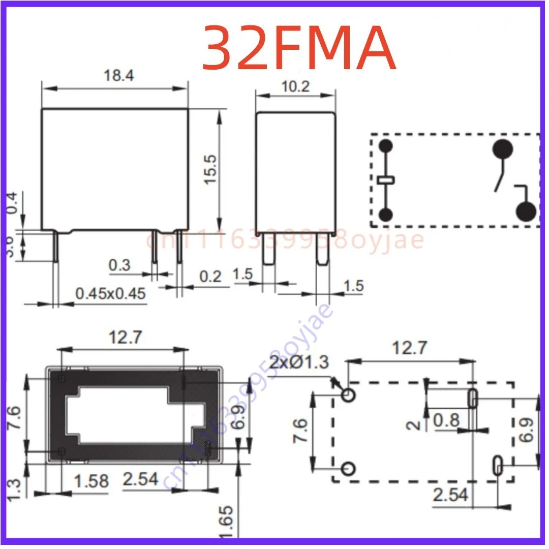 10PCS Premium for SJ-S-112EMS 32FMA 4-Pin 16A Relay