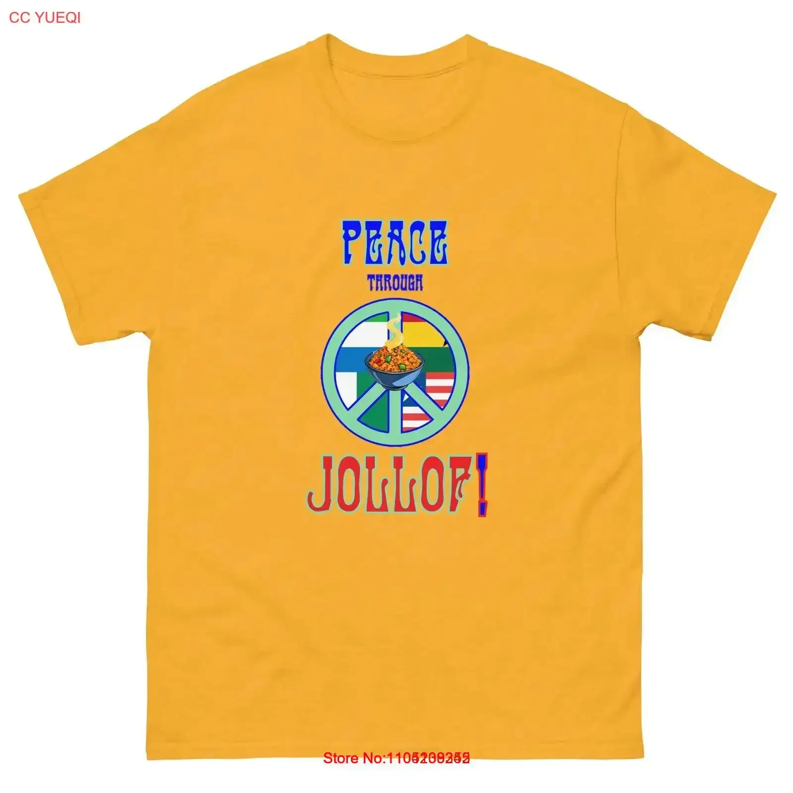 

Футболка Peace Through Jollof Africa Rice Нигерия Гана Liberia Leone винтажный стильный топ для повседневной носки мягкий унисекс