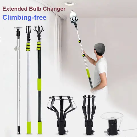 Bulb Changing Artifact Telescopic Rod Aerial Light RemovingTool Professional Twisting Installation Energy-Saving Lamp Changer