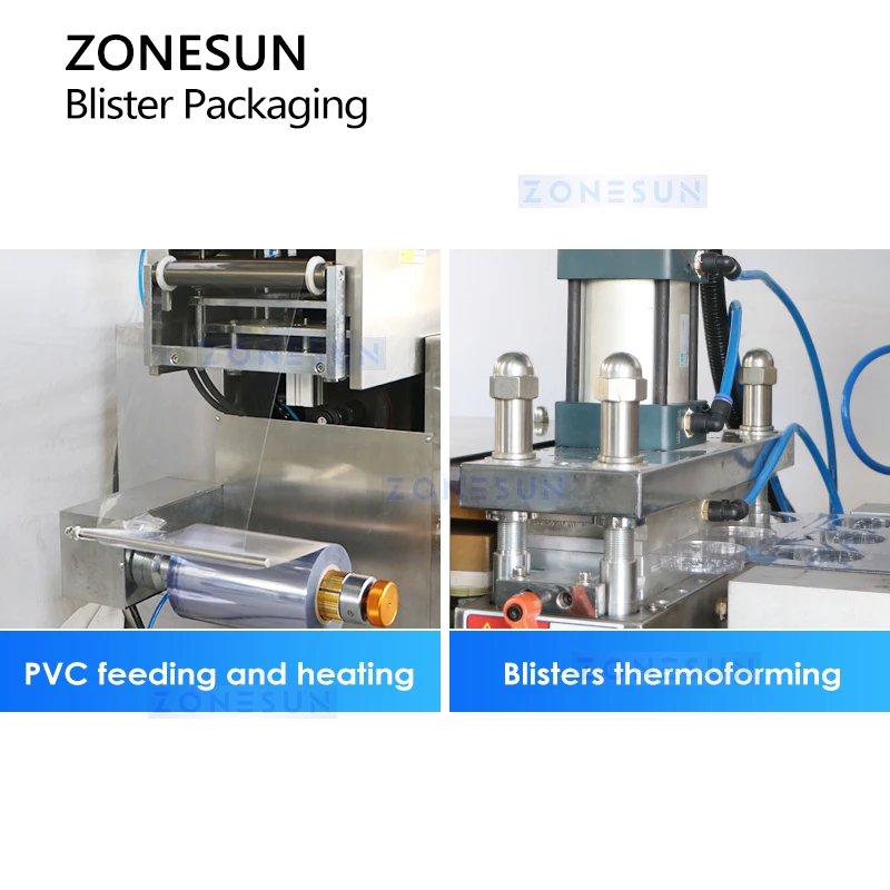 ZONESUN ماكينة تغليف نفطة أوتوماتيكية معجون سائل أفقي ملء معدات الختم مستحضرات التجميل الغذائية الأساسية ZS-DDP270
