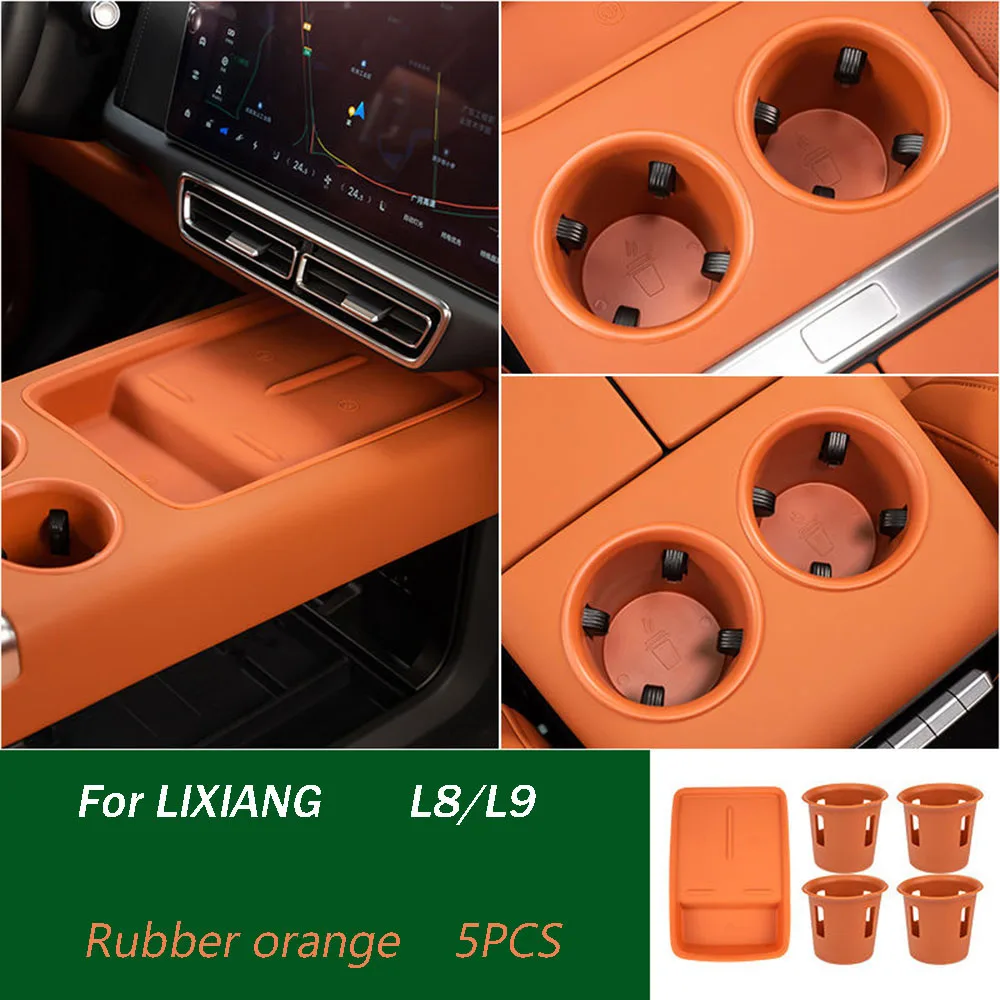 

For LIXIANG L9 L8 L7 2022 2023 Car Interior Water Cup Mats Storage Boxes trash cans Silicone central control water cup pad