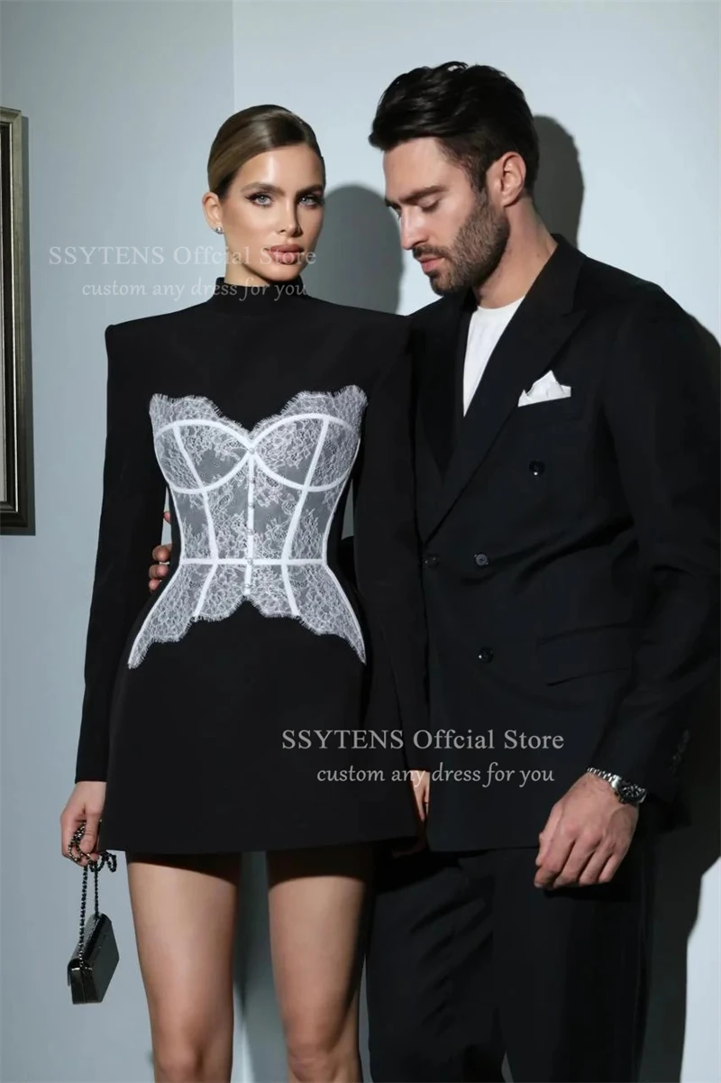 Eleganckie krótkie sukienki wieczorowe damskie, proste mini sukienki syreny na imprezę, seksowne sukienki koronkowe, sukienki na zamówienie, Vestidos De Fiesta