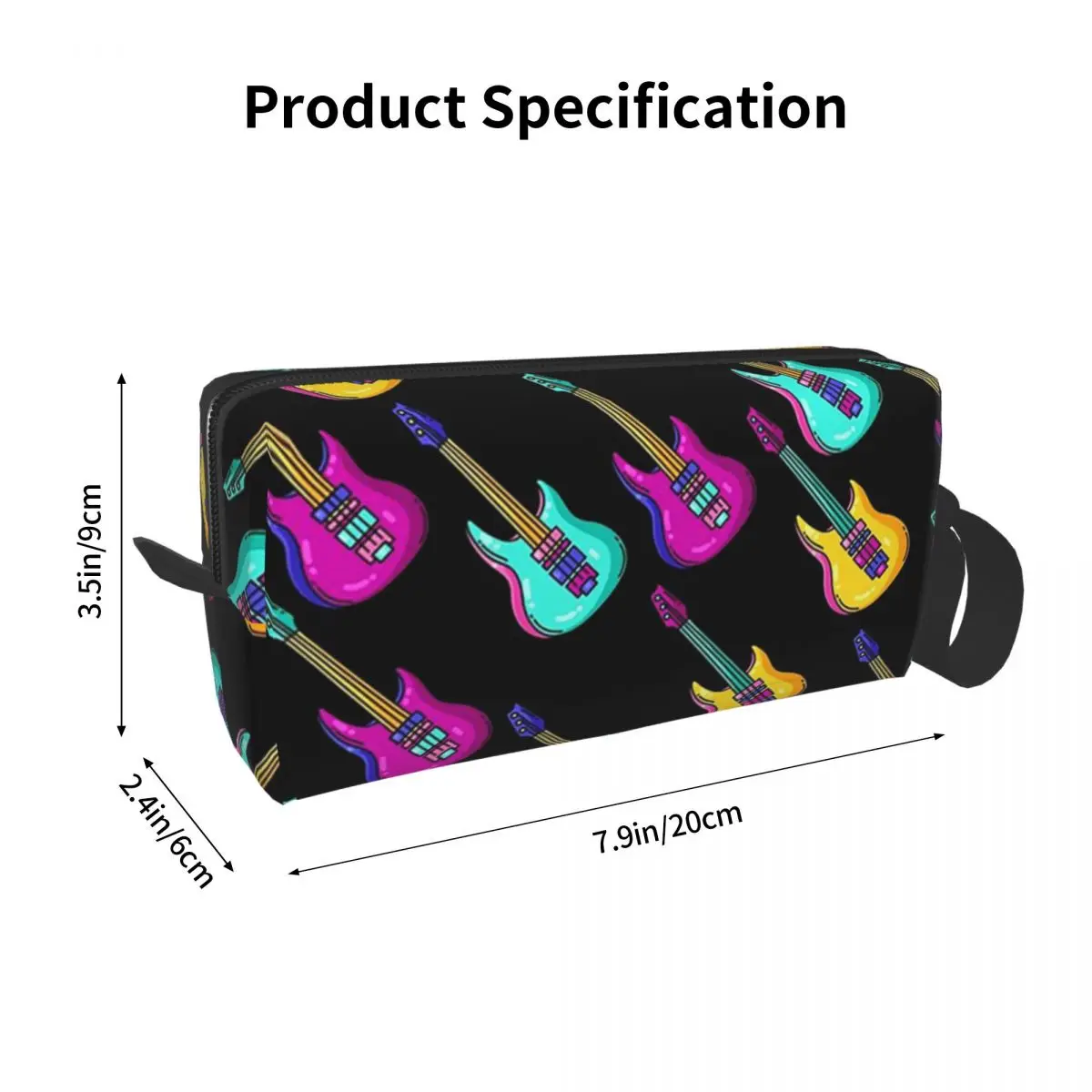 Men's Guitar Piano Drum Music Notes Saxophone Violin Makeup Bag Cosmetic Dopp Kit Toiletry Cosmetic Bag Women Beauty Pencil Case