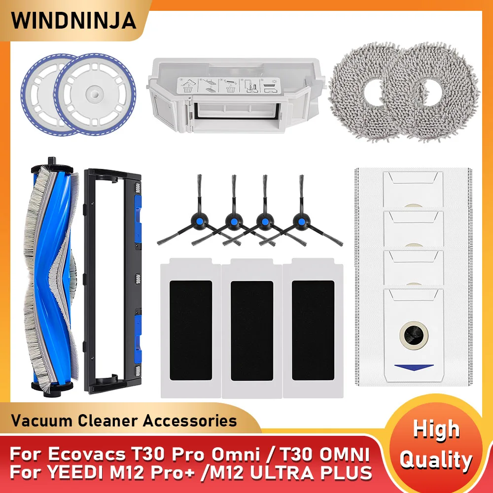 Für Ecovacs T30 Pro Omni / T30 OMNI Für YEEDI M12 Pro+ / M12 ULTRA PLUS Staubsaugerteile Rollenbürstenabdeckung Filter Wischmopp Staubbehälter