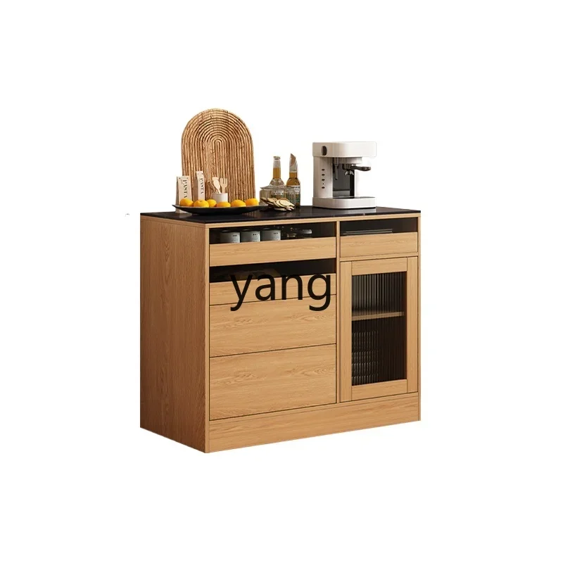 

CX rock slab dining side cabinet integrated log wind furniture large-capacity floor-to-ceiling locker against the wall