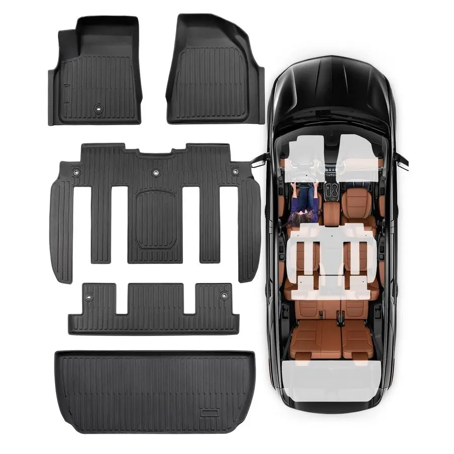 سجادات أرضية لـ Traverse Enclave 20092017فقط مع مقاعد دلو الصف الثاني وبطانة صندوق البضائع، وملحقات مطاطية لجميع الأحوال الجوية #1