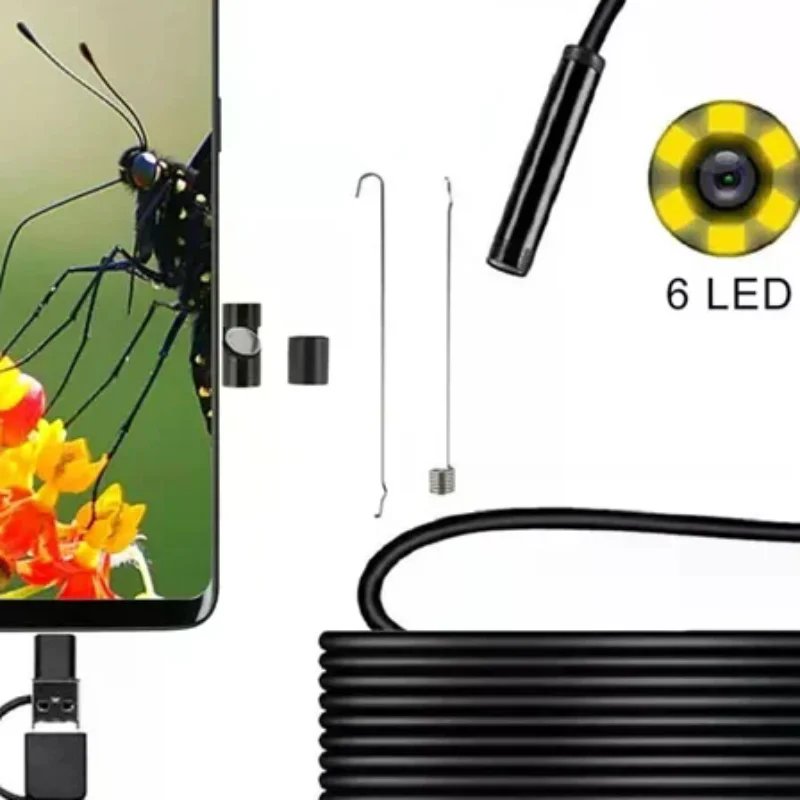

5.5MM Android Endoscope Camera 3 IN1 Micro USB Type C Borescope Mini Camera Waterproof LED Car Inspection For HUAWEI XIAOMI PC