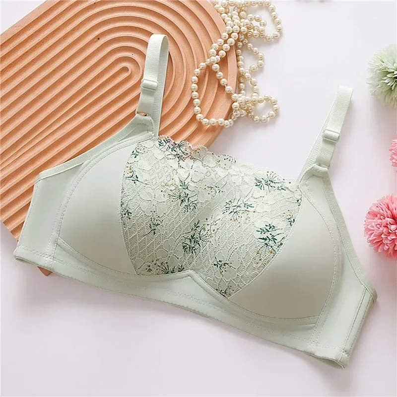 Women Tube Top Plus Size Comfortable Bras Thin Lace Sexy Gathering Bra Push Up Bralette Sensual Lingerie Fancy Underwear