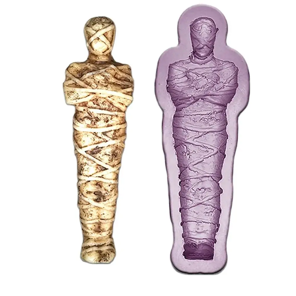 Egyptian Mummy Silicone Mould Easter Cake Decor Chocolate Sugar Icing Sugarcraft Tool DIY Resin Wax Soap Mold