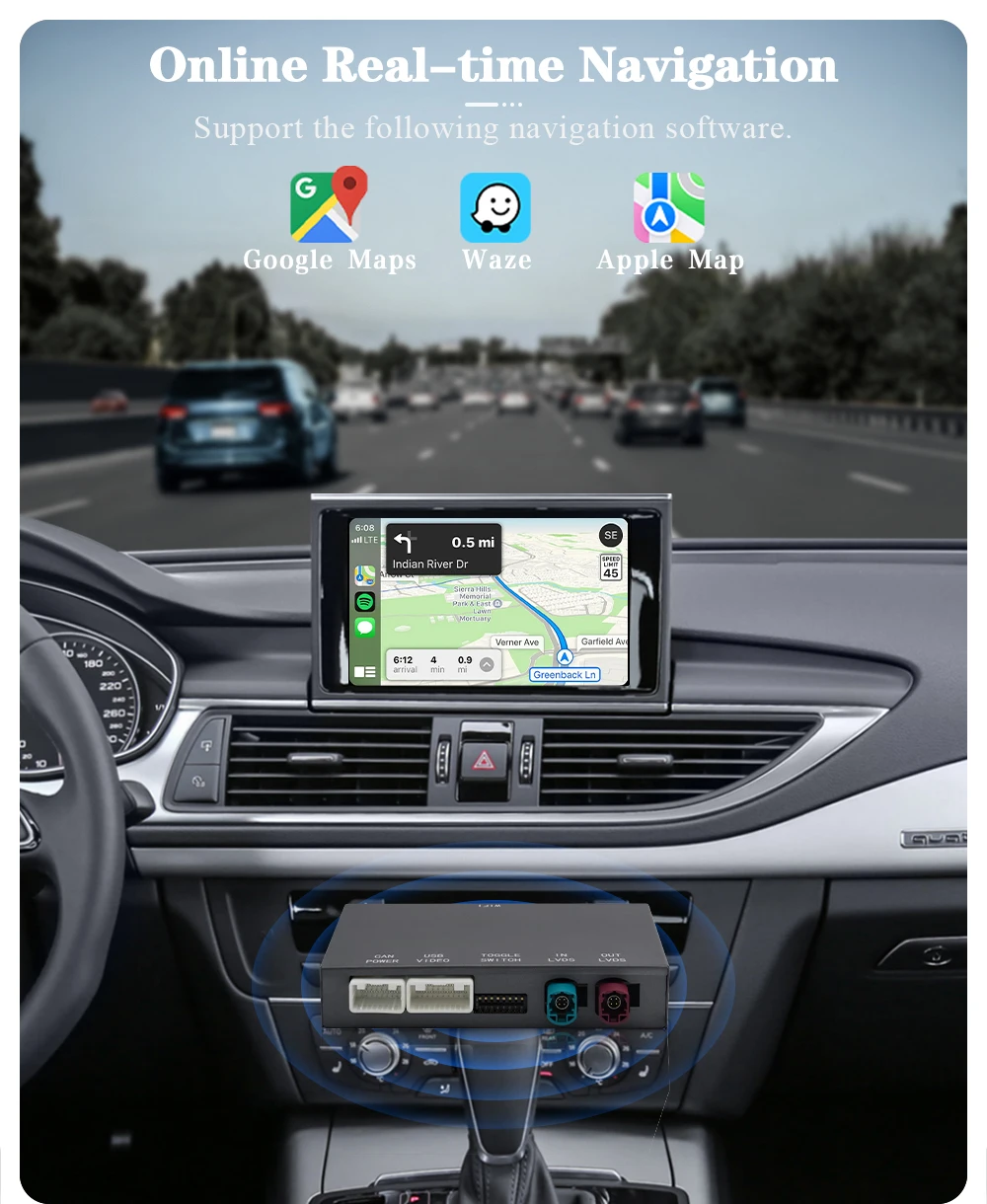 AUTOTOP Drahtlose Carplay Android Auto Für Audi A6 C6 A7 HN HNR BNav HNav RMC MHI2 2012-2018 MirrorLink Airplay Rückfahrkamera – Detail 10