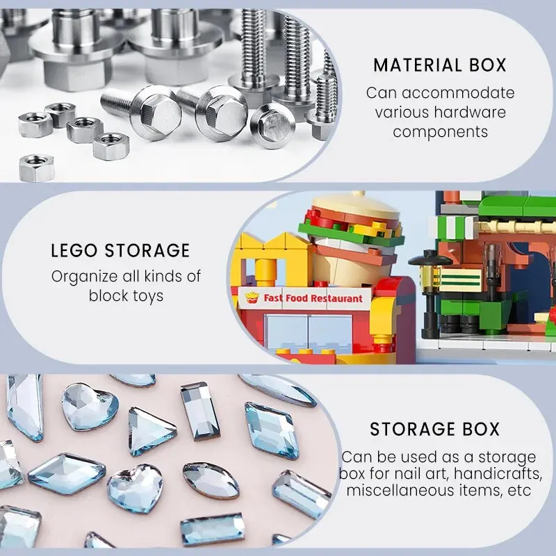 AIRAJ Hardware Storage Toolbox Multifunctional, Multi Size,Large Capacity, Thickened, Durable, Classifiable Plastic Toolbox