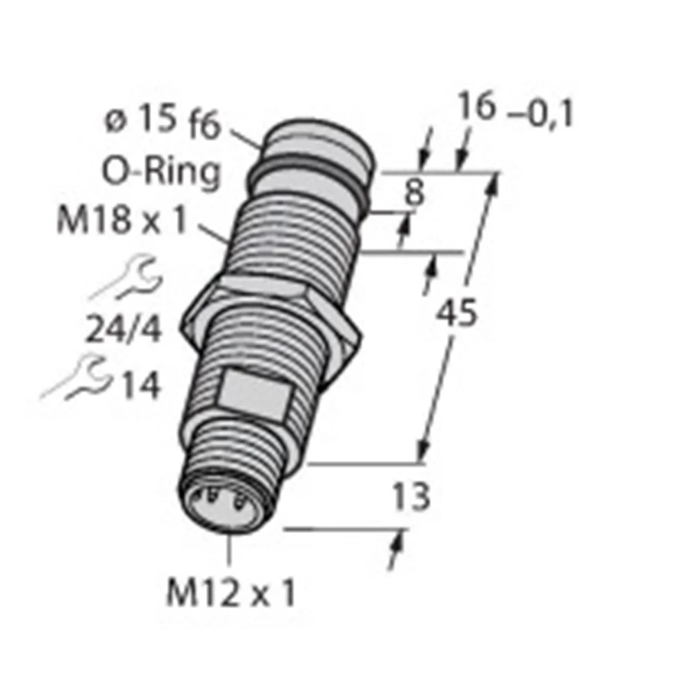 Turck M18 Thread NPN PNP IP68 Hydraulic Cylinder Usage M12-4PIN Connector High Pressure Resistance Proximity Sensor