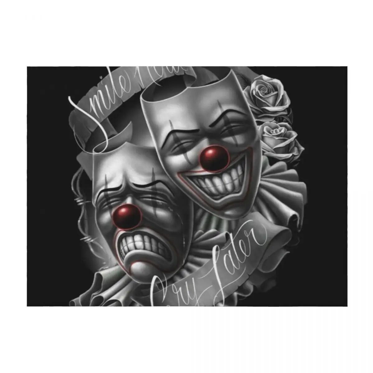 

Smile now cry later clown faces Throw Blanket Cute Plaid Summer Sofa Blankets