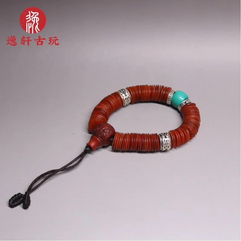 

Natural Yak 108 Bracelet Tibetan Ox Beads Hand Pieces Old Ox Bone