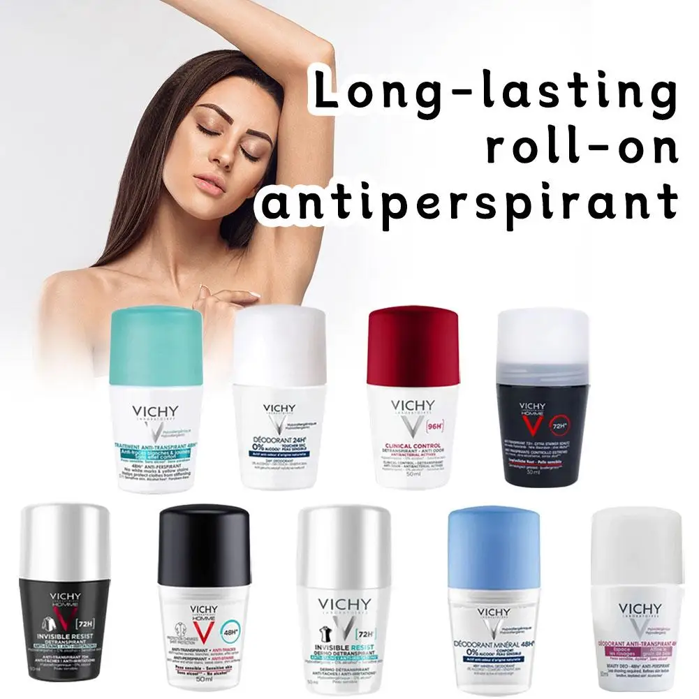 

VICHY 50 мл шариковый рулон для подмышек, удобный лосьон от пота, освежающий, стойкий, шариковый, антиперспирант