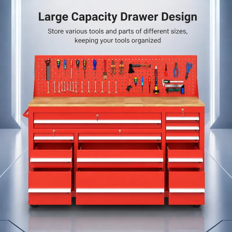 Heavy Duty Tool Cart with Drawers Auto Repair Trolley Storage Toolbox Thickened Hardware Multi Layer Rolling Workbench