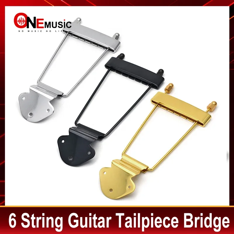 Trapeze Tailpiece do 6-strunowej gitary elektrycznej 50,0 m/m String Pitch Chrome Gold Black