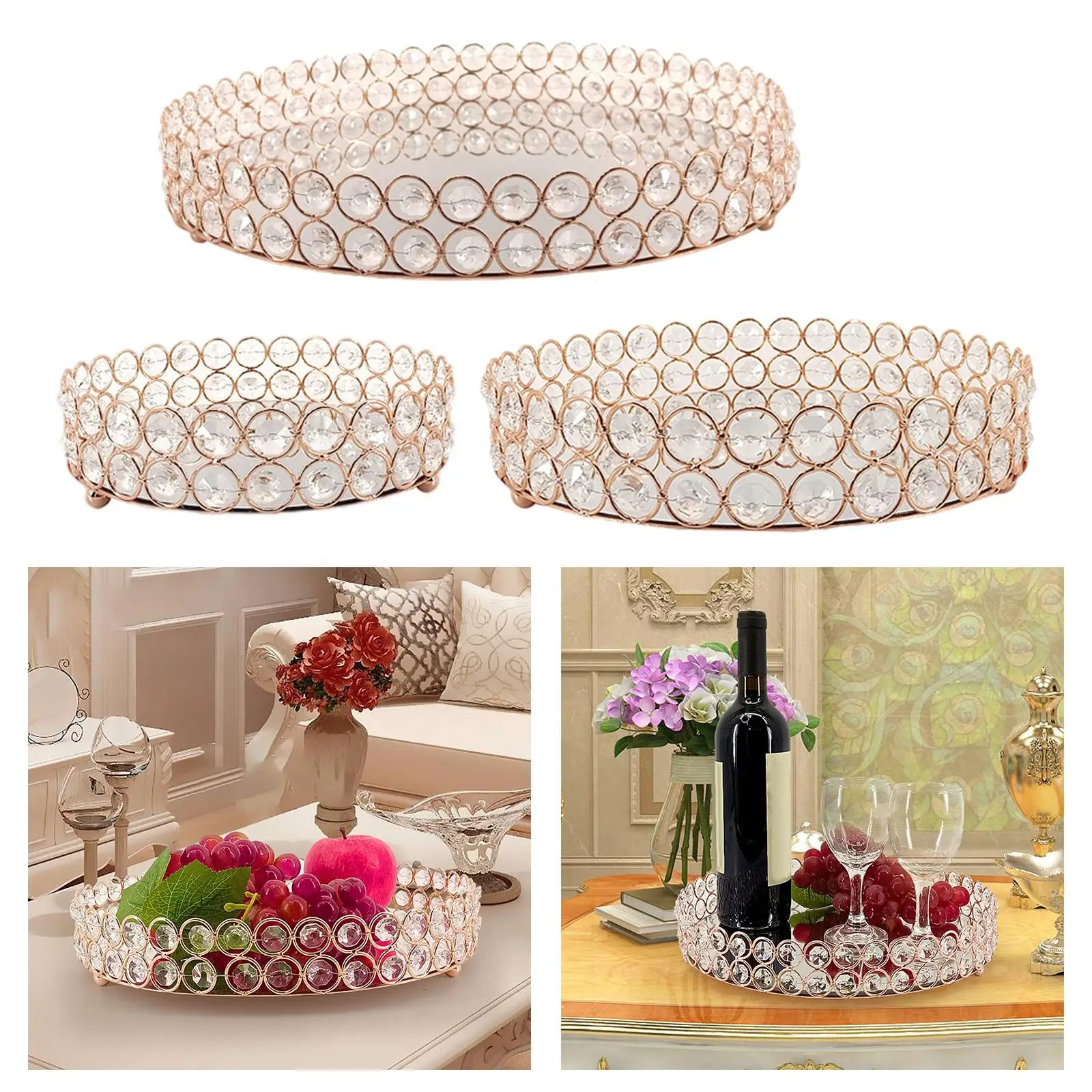 Mirror Vanity Tray Dresser Display Storage Serving Tray for Wedding Decor