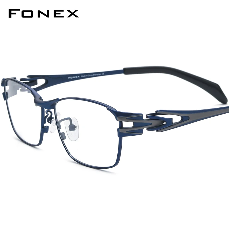 FONEX Titanium Glasses Frame Men 2024 New Male Retro Square Ultralight Eyeglasses Eyewear F85764